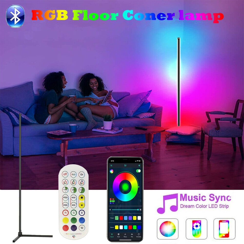 120cm 48 inch Living Room Corner Floor Lamp Smart APP Standing Bedroom Lamp Dimmable LED RGB Mood Light home Decor interior 40cm