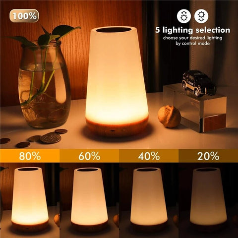 13 Color Changing Table Lamp Bedside Lamps For Bedroom Touch Nightlight RGB Remote Dimmable USB Rechargeable Room