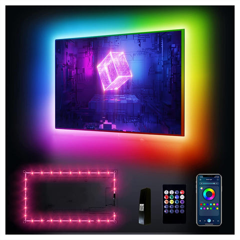 TV LED Backlight, 8ft TV Light Strip for 32" TV LED Light Strip USB with Remote Control, TV LED Lights Music Sync RGB Gaming Bedroom Room HDTV Mood Lighting