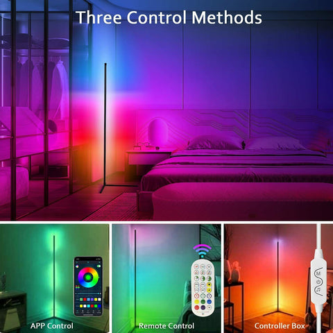 120cm 48 inch Living Room Corner Floor Lamp Smart APP Standing Bedroom Lamp Dimmable LED RGB Mood Light home Decor interior 40cm