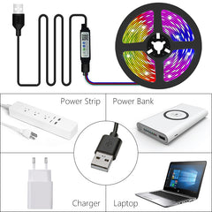 WIFI 5050 RGB Bluetooth Led Strip Lights 1M-30M 5V USB led strip TV BackLight Room Decoration Led Tape Diode Flexible Ribbon